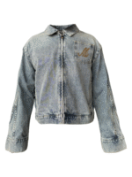 Matiere De Desirs STUDDED PLEATED DENIM JACKET